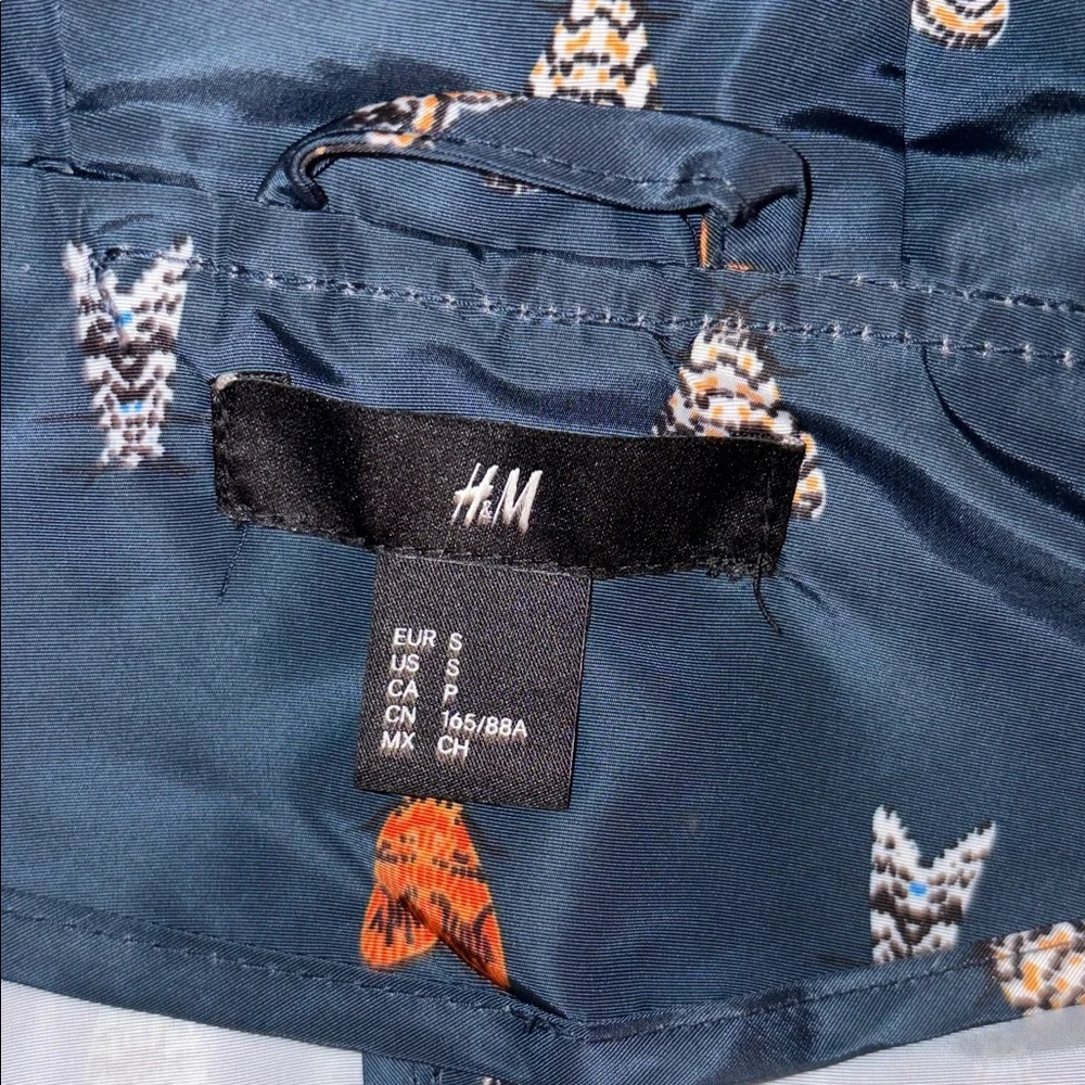 H&M Navy Utility Jacket with Colorful Patterns - Picture 6 of 8